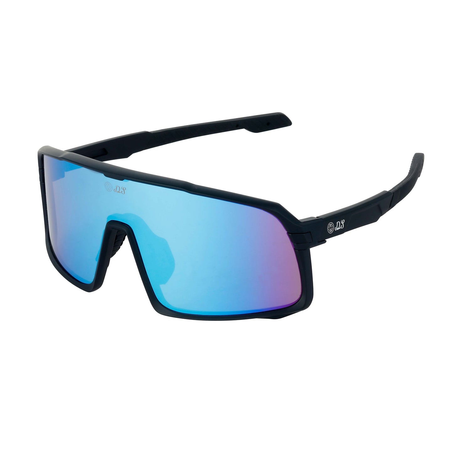 Blue Lens, Black Frames, Black Grips