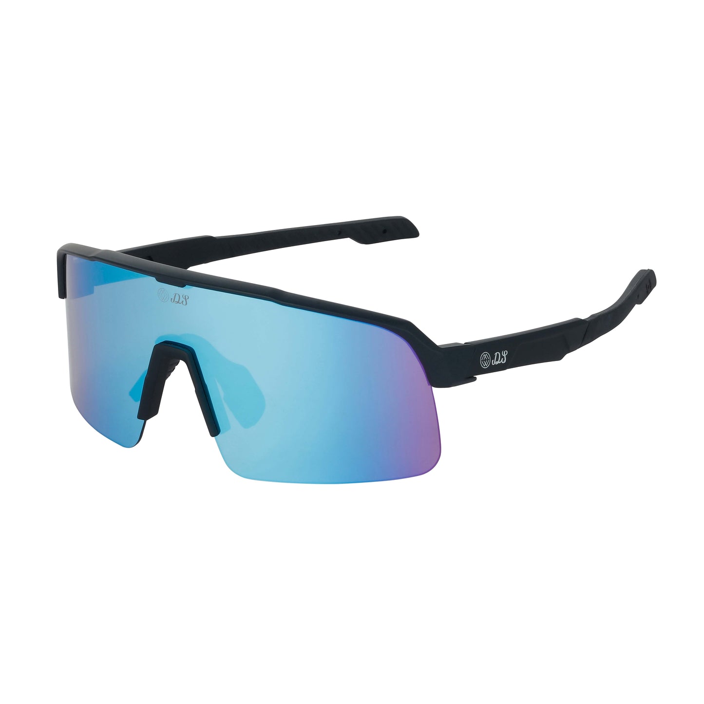 Blue Lens, Black Frames, Black Grips