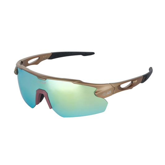 Blue-Yellow Lens, Gold Frames, Black Grips