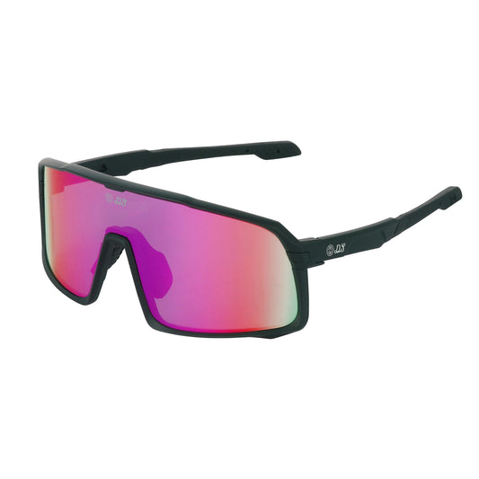 Purple-Orange Lens, Black Frames, Black Grips